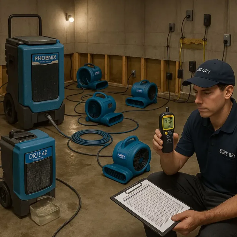 Structural Drying and Dehumidification process in Verona, MS